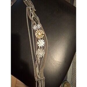 Stella And Dot Multi-Layerd Necklace Various Flower Pendants 19"